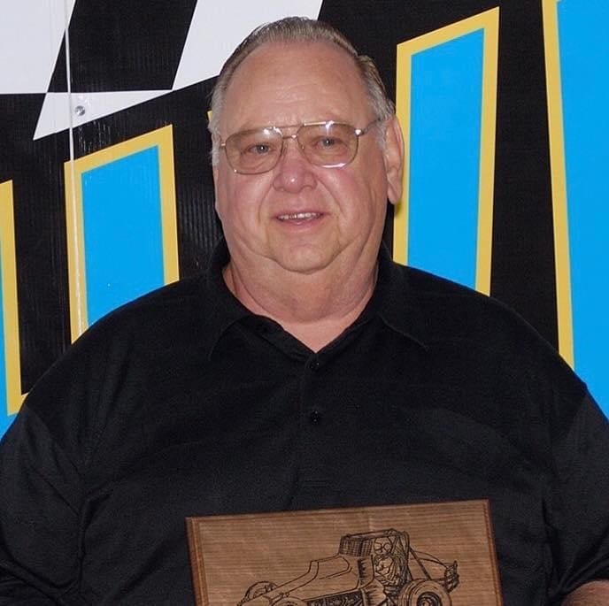 Larry Ball Sr. during his 2008 induction to the Knoxville Raceway Hall of Fame