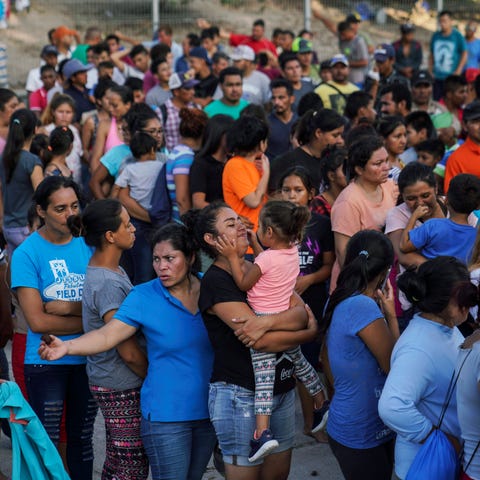 In this Aug. 30, 2019, migrants, many who were ret