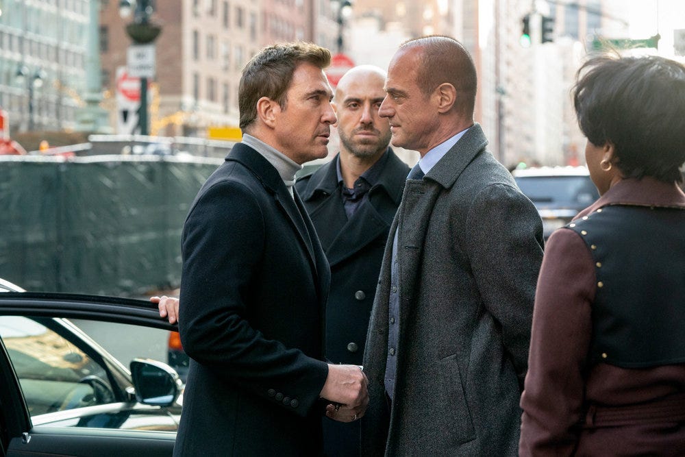 Dylan McDermott, Ibrahim Renno, Christopher Meloni and Danielle Moné Truitt in NBC's "Law & Order: Organized Crime."