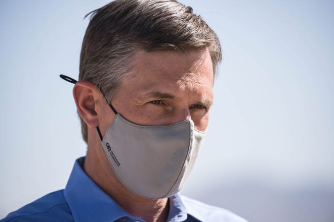 Sen. Martin Heinrich is pictured at the US Customs and Border Protection Santa Teresa Port of Entry in Santa Teresa on Wednesday, April 7, 2021.