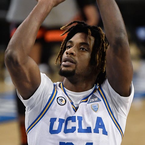 UCLA forward Jalen Hill shoots a free throw during