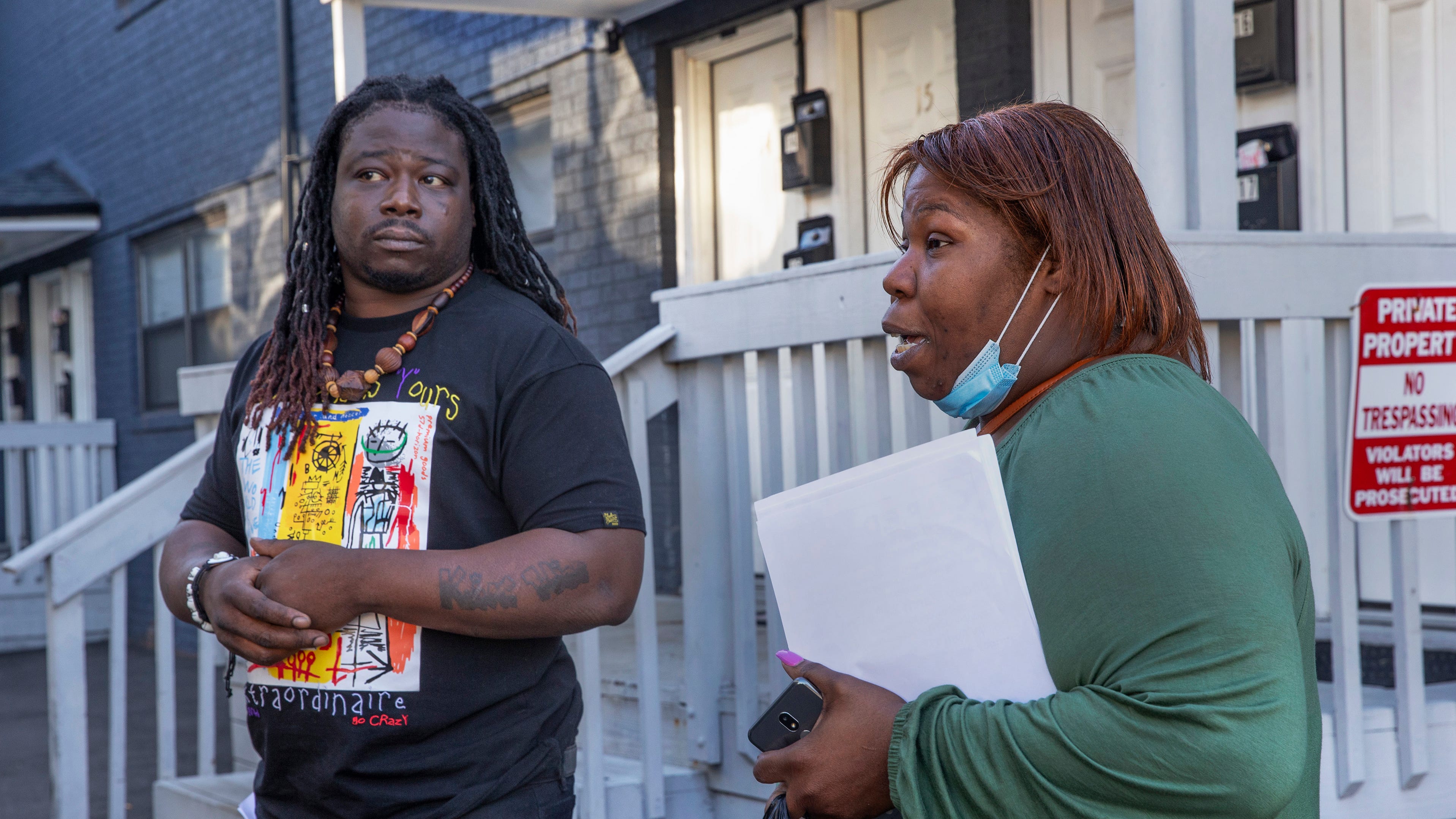 Felicia Simmons (R), President of The Monmouth/Ocean County National Action Network said now is not the time to politicize the women's body. She is shown in archive photo from April 20, 2021.