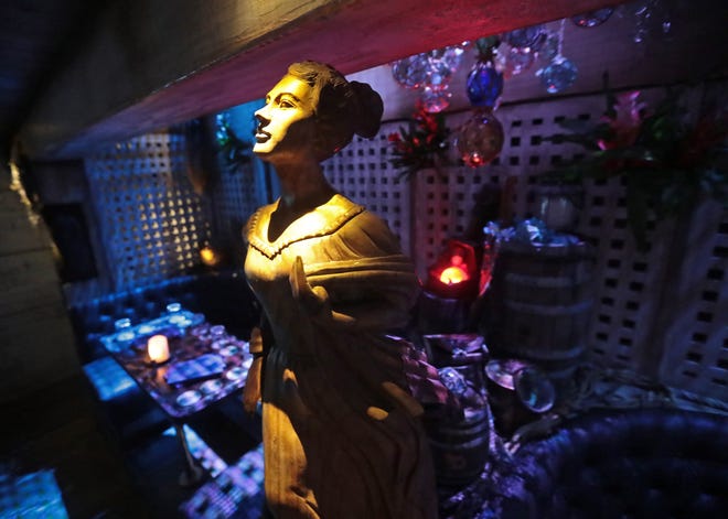Interior decorations at UnderTow Tiki Bar in Phoenix April 7, 2021. The bar has reopened inside Century Grand at 3626 E. Indian School Road.