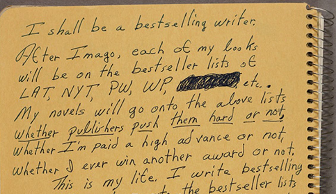 Octavia Butler's notebook, 1988.