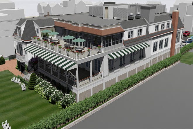 This rendering shows the new 21-room Manchester Hotel planned for Lee's Wharf in Newport.