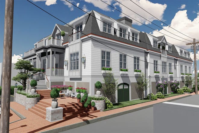 This rendering shows the new 21-room Manchester Hotel planned for Lee's Wharf in Newport.