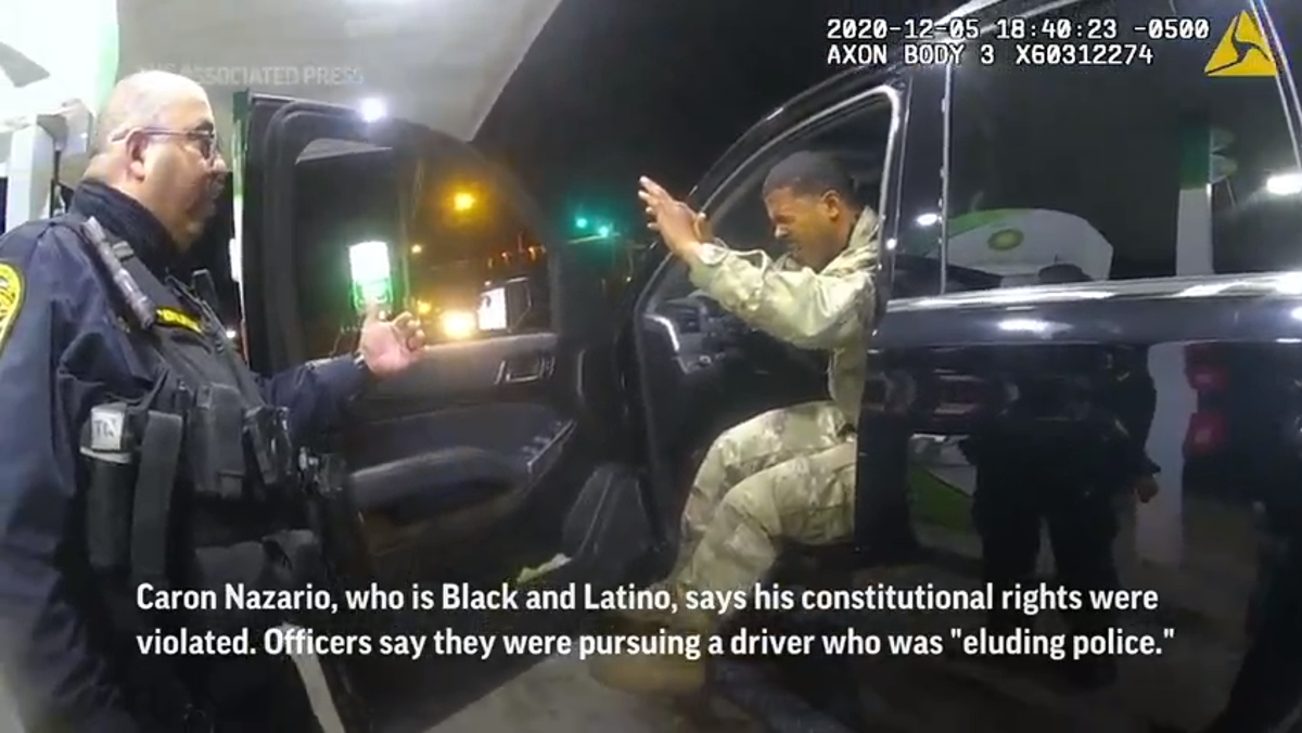 A Black and Latino U.S. Army lieutenant sued two Virginia police officers who drew their guns and pepper-sprayed him during a traffic stop.
