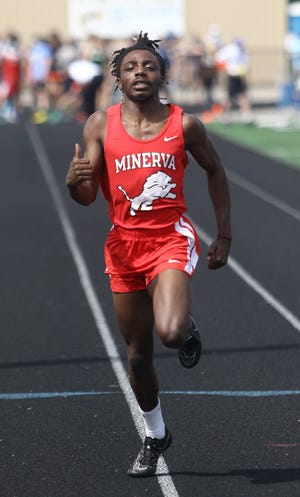 Minerva spinter Garrison Markins was a two-time state track qualifier as a senior in 2021.
