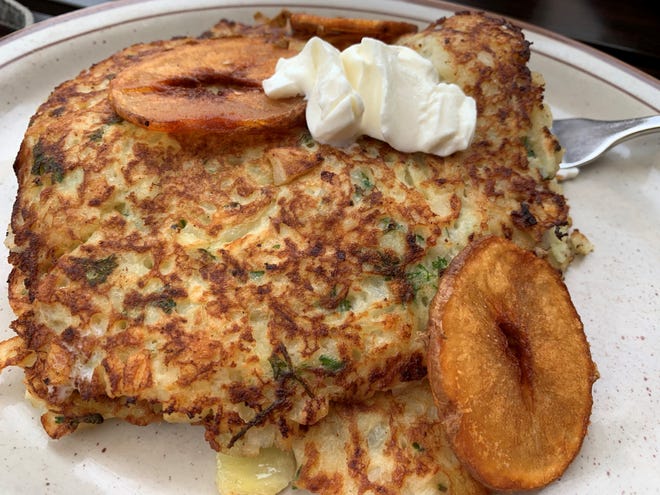 Potato pancakes are a crispy and tasty treat at Dock Mike's Pancake House in West Cape May.