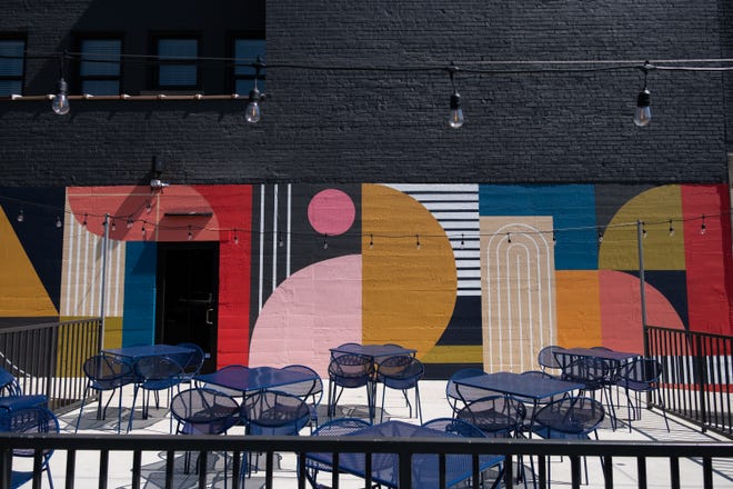 The patio space at South of Beale's new location provides an outdoor dining option for customers, Monday, April 12, 2021, in Memphis, TN.