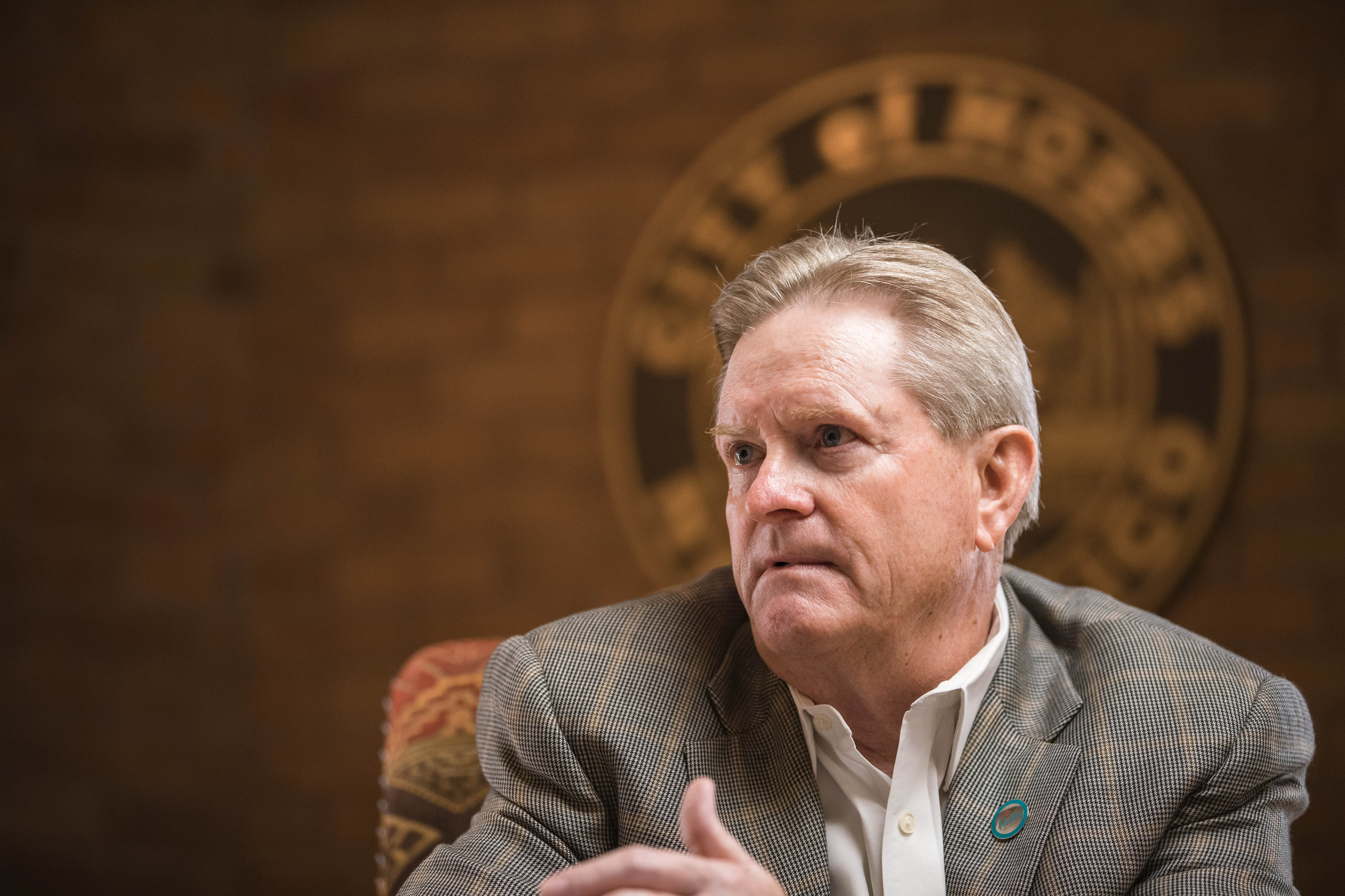 Hobbs mayor, Sam Cobb is pictured in his office at City Hall in Hobbs on Tuesday, April 13, 2021.