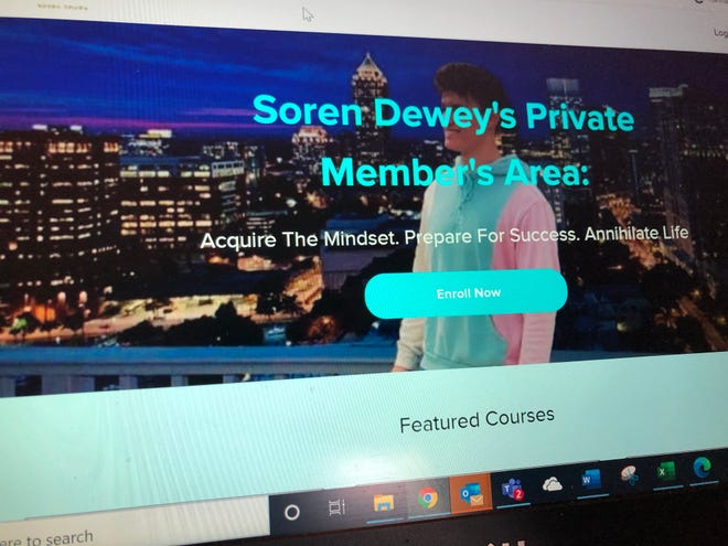 A website linked to Rogersville teen business consultant Soren Dewey listed personal coaching services for $197 and up on Tuesday, April 13, 2021. Dewey's company Ascend Ahead Agency LLC was subject to a BBB consumer alert issued this week.