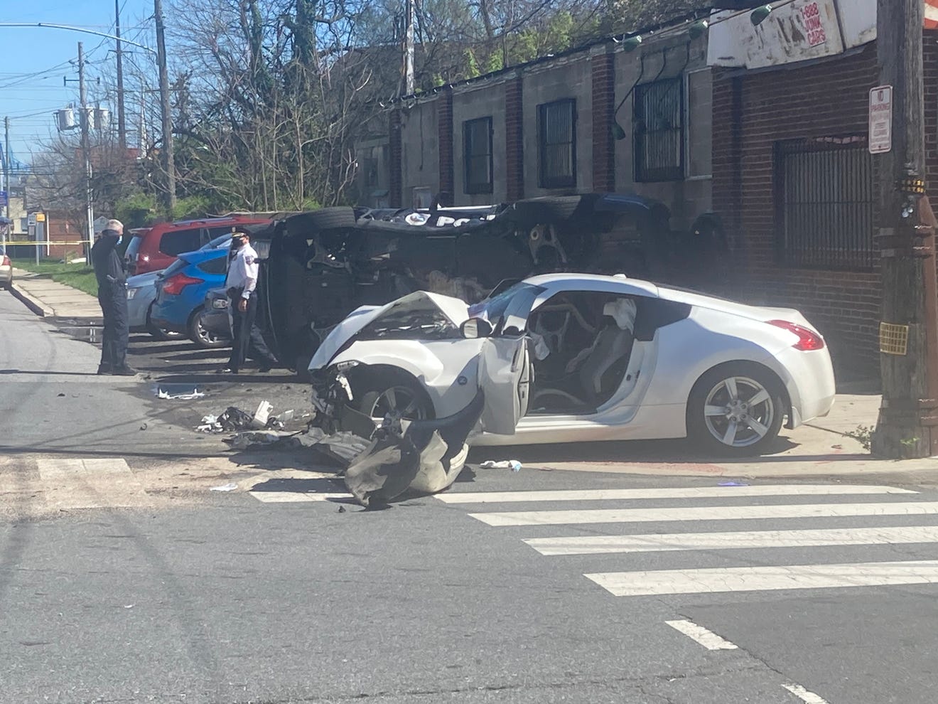 Wilmington police vehicle overturned in Tuesday afternoon crash