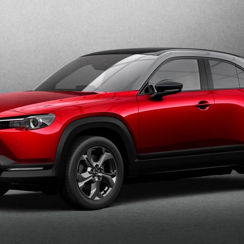 The Mazda MX-30 electric crossover.