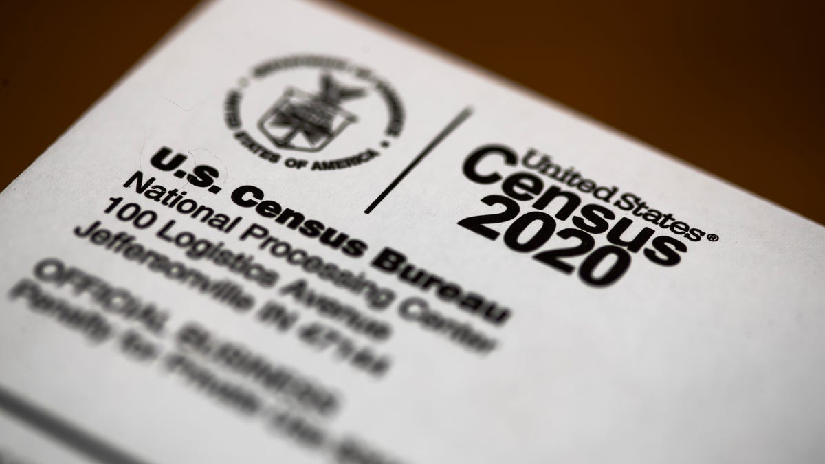 FILE - This March 19, 2020, file photo, shows an envelope containing a 2020 census letter mailed to a U.S. resident. On Wednesday, March 24, 2021, a federal judge dismissed a lawsuit filed by the state of Ohio that tried to get the U.S. Census Bureau to provide data used for drawing congressional and legislative districts ahead of its planned release. (AP Photo/Matt Rourke, File)