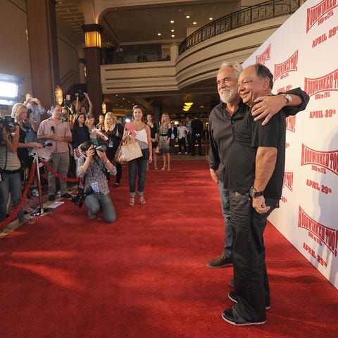 Actors Tommy Chong and Cheech Marin attend the "Ho