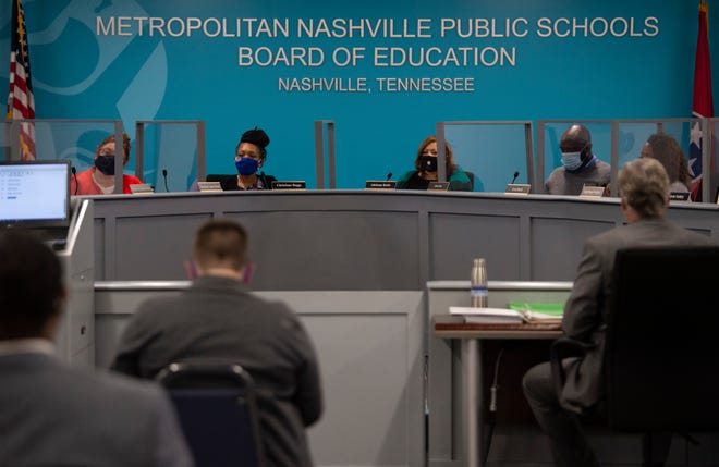 The Metropolitan Nashville Public Schools Board of Education meets Tuesday, April 13, 2021 in Nashville, Tenn. 