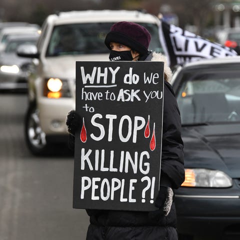 Apr 13, 2021; Brooklyn Center, Minnesota, USA; A w