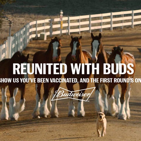 Budweiser has a new incentive for getting a COVID 