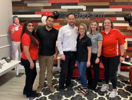 The Early and Brownwood chambers of commerce held a joint ribbon cutting for new member Justin Riggan State Farm.