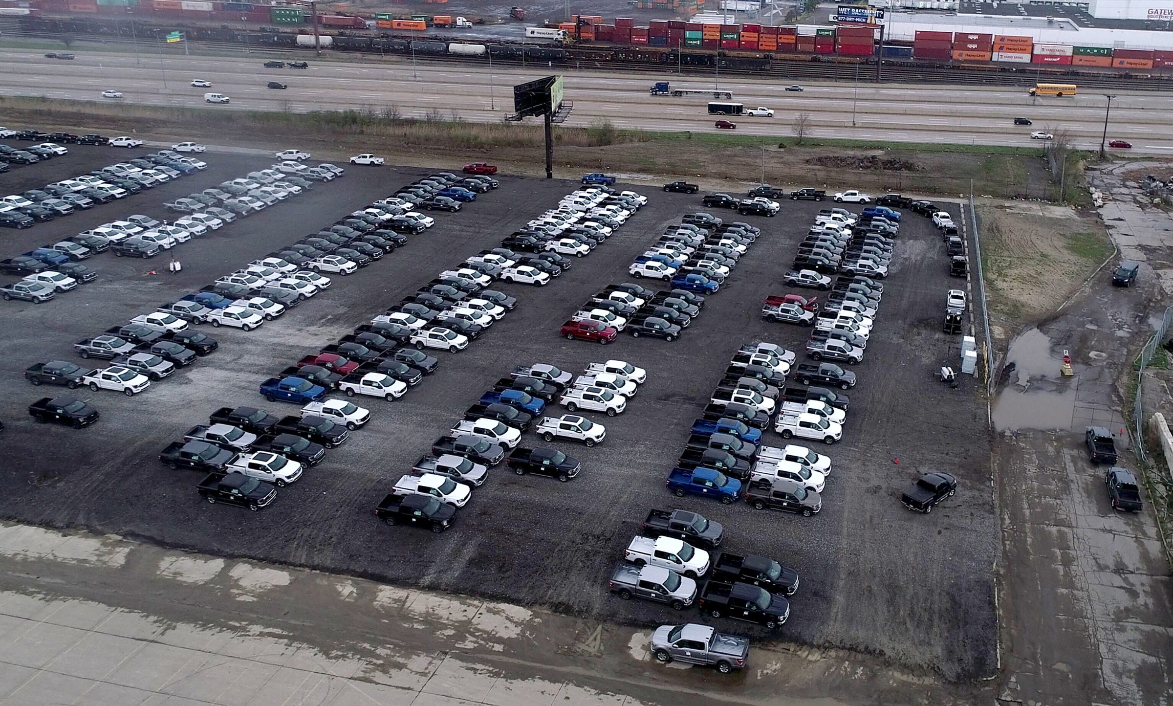 Ford F 150 Pickups Trapped In Detroit Lot Amid Semiconductor Shortage