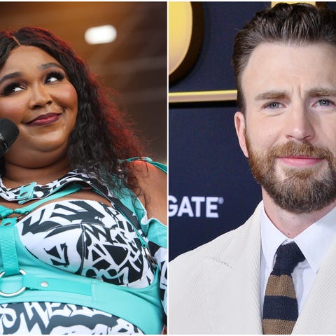 (L-R) Lizzo, Chris Evans