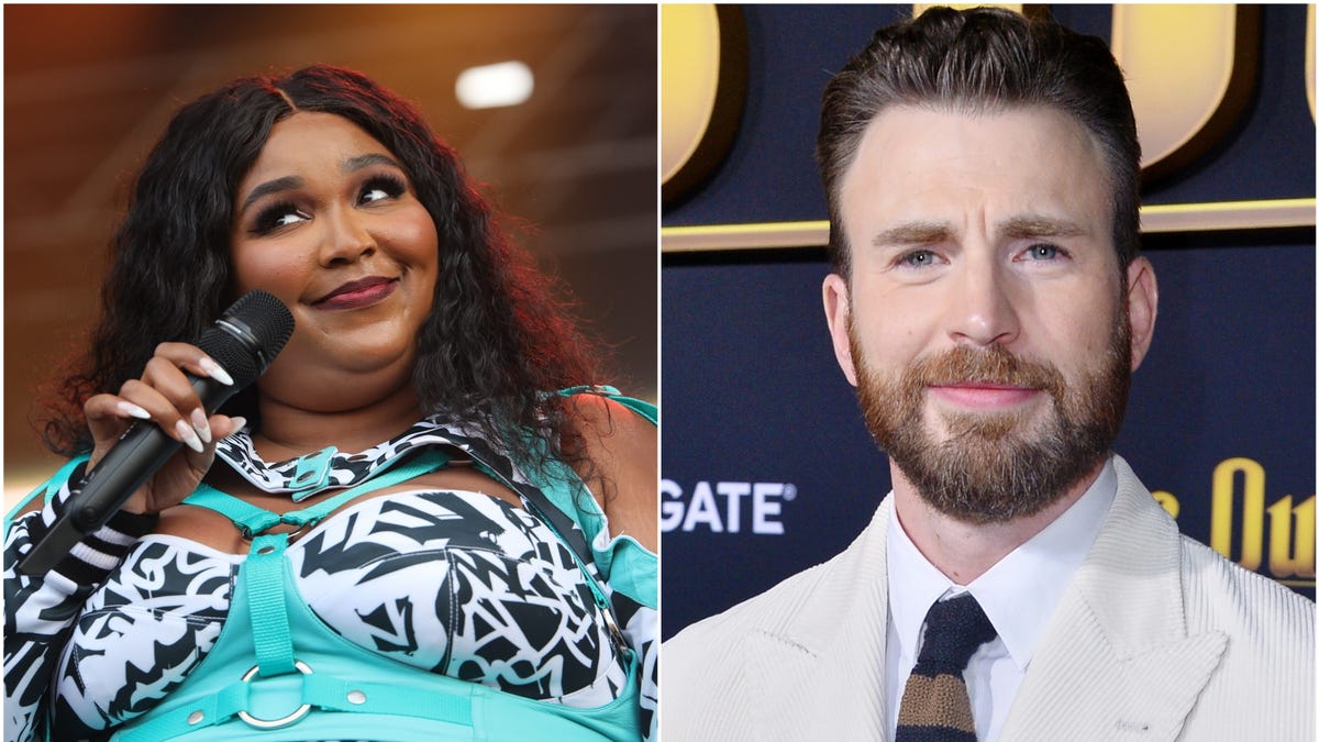 (L-R) Lizzo, Chris Evans