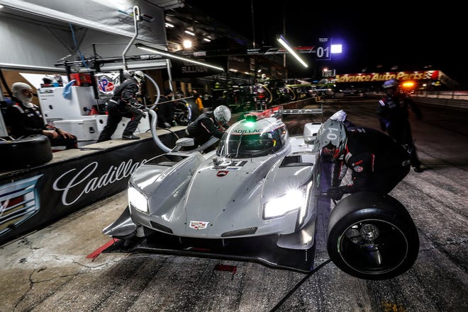 The No. 01 Cadillac DPi of Chip Ganassi Racing pits during March's Twelve Hours of Sebring. The team, Scott Dixon, Renger van der Zande and Kevin Magnussen, finished fifth in the race.