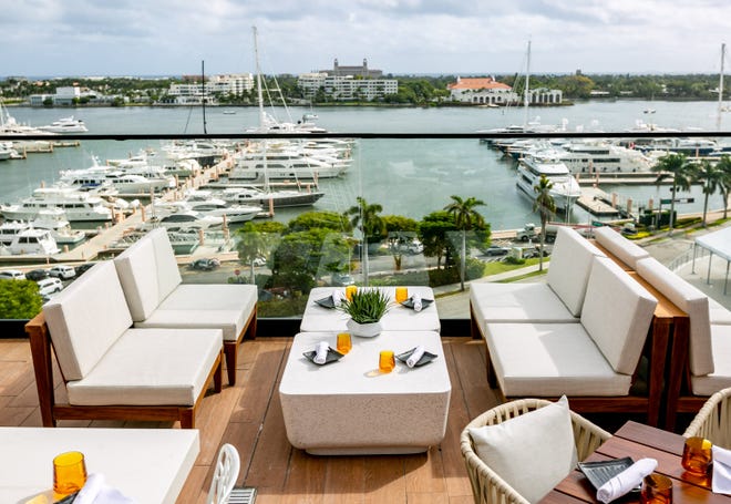 The Spruzzo rooftop bar and pool deck at The Ben, a 208-room boutique hotel in West Palm Beach.