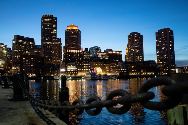 The Boston skyline, March 30, 2021. Suburban homeowners who have profited from the urban exodus during the pandemic are leaving small-town life behind to find out what they have been missing. (Kayan Szymczak/The New York Times)