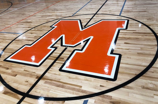 Centercourt at the new home gym at the new Middleborough High School.