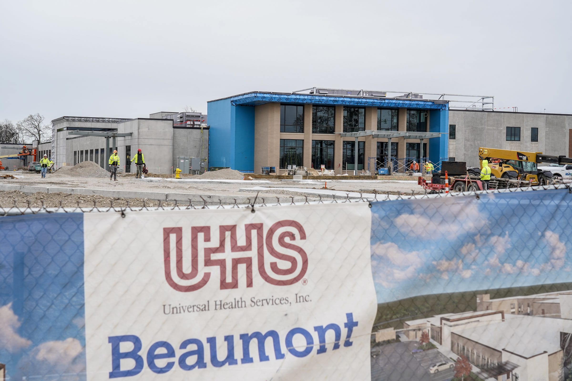 Construction continues on a new mental health hospital off Rotunda Drive in Dearborn, which is a partnership between Beaumont Health and Universal Health Services, on Tuesday, April 20, 2021.