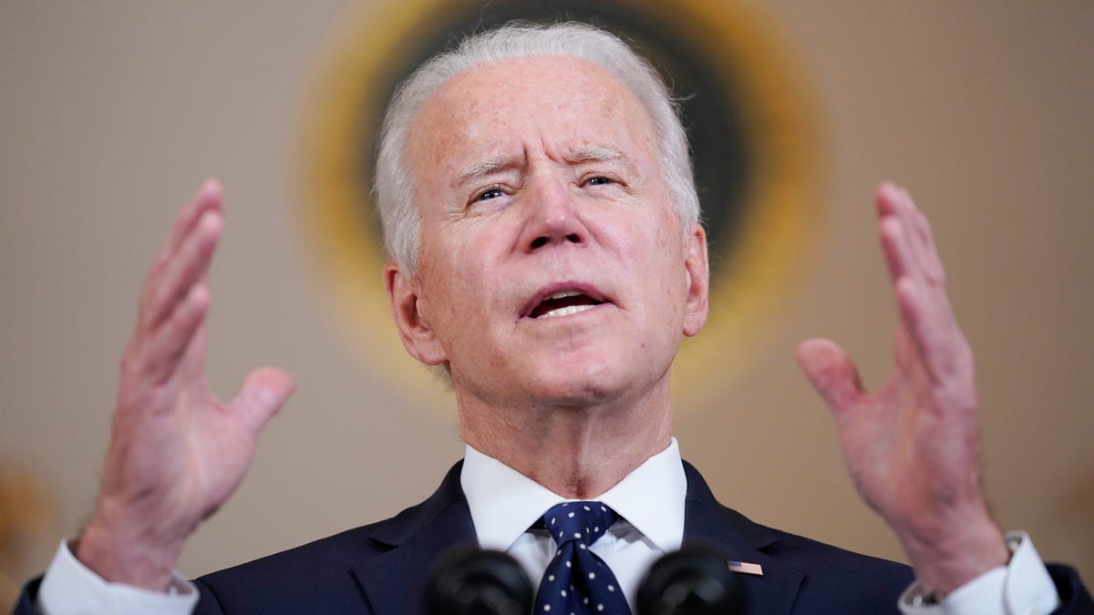 President Joe Biden speaks Tuesday, April 20, 2021, at the White House in Washington, after former Minneapolis police Officer Derek Chauvin was convicted of murder and manslaughter in the death of George Floyd.