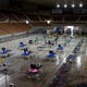 The Arizona Veterans Memorial Coliseum is set up for a recount of ballots from Maricopa County during the 2020 elections in Phoenix on April 22, 2021.
