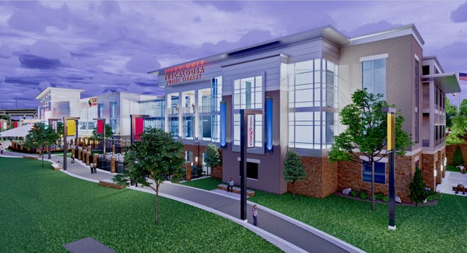 A rendering of the proposed Saban Center calls for a new west wing to be built onto the existing building of The Tuscaloosa News that will house the Tuscaloosa Public Library’s youth services while keeping traditional services in a renovated Main branch.