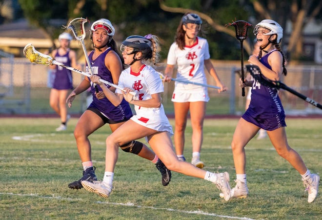 Vero Beach hosted Celebration in the regional semifinals of the 2A FHSAA girls state lacrosse tournament on Thursday, April 22, 2021, at Vero Beach High School in Vero Beach. Vero Beach won 22-2.