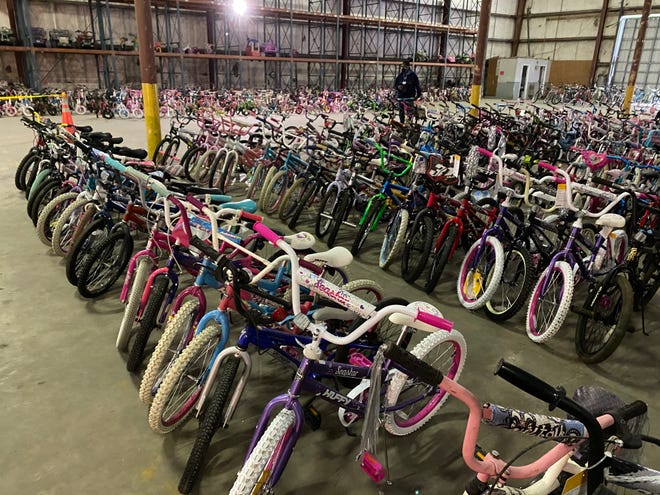 Children who came to Saturday's event had 1,000 bikes to choose from.