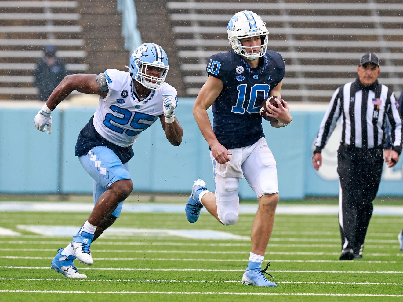 Freshman Drake Maye makes his UNC football debut in spring game Freshman Drake Maye makes his UNC football debut in spring game