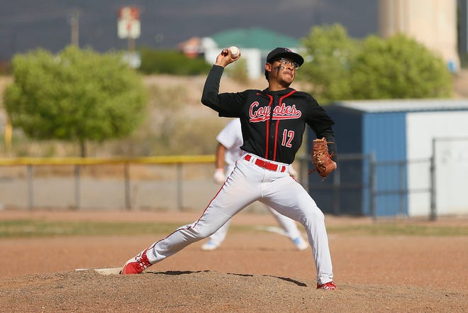 Tornillo's Jesse Gomez during the game against Anthony Friday, April 23, 2021, at Ernie Rascon Memorial Park in Anthony. Tornillo is having their best season since 2003. Tornillo clinched the 4-3A district title.