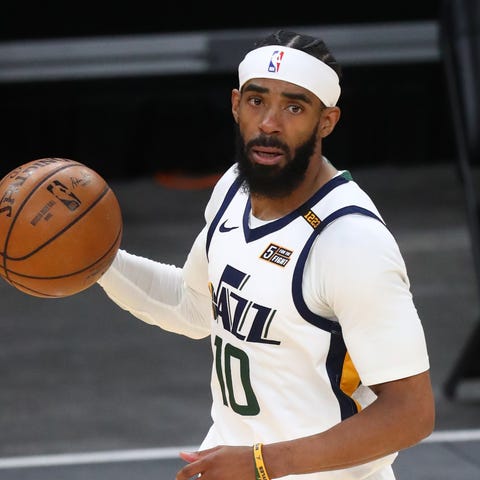 Utah Jazz guard Mike Conley in action in an April 