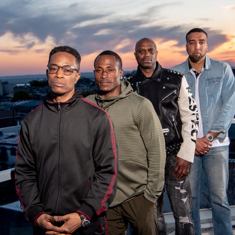The Jersey Four gather for a group photo in Cliffs