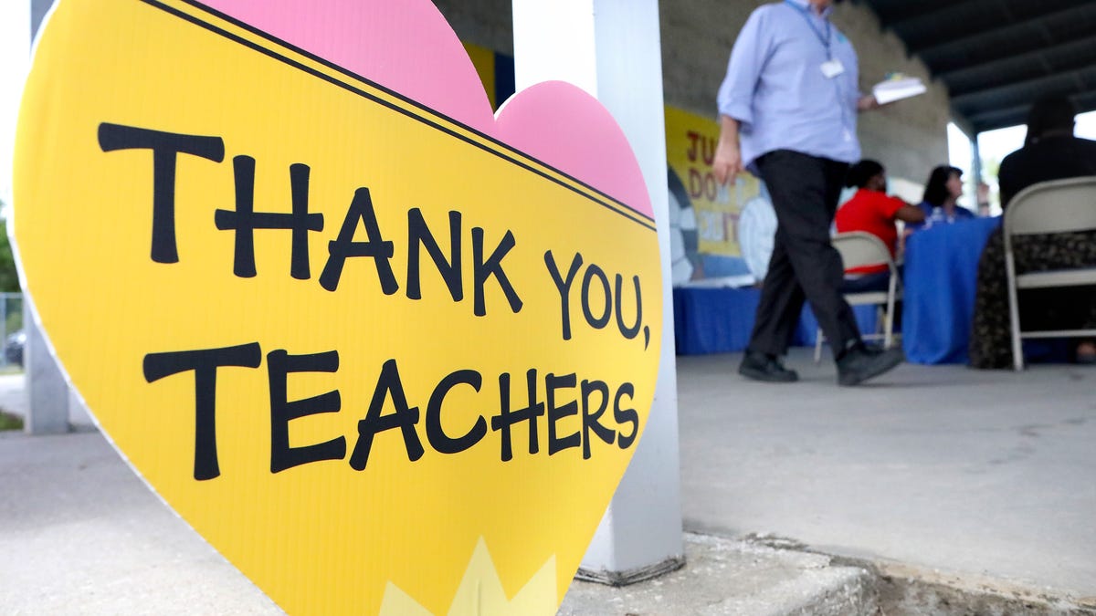 Teachers and staff at Lake Forest Elementary were treated with gifts and lunch during a Teachers Appreciation Luncheon put on by the school's neighbor Compassionate Outreach Ministries, in Gainesville Fla. April 28, 2021. Compassionate Outreach Ministries, which is located across the street from Lake Forest Elementary, has long supported the school in many ways including having a annual luncheon with gifts to support the teachers.