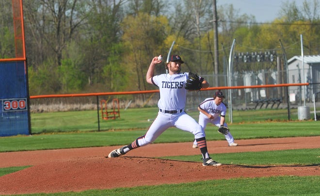 Galion's Brody Symsick pitches against Ontario.