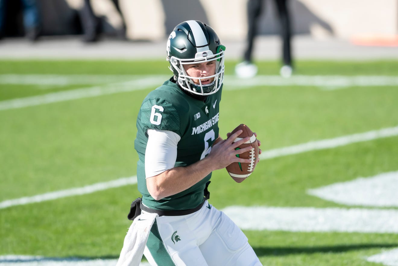 Michigan State quarterback Theo Day entered the NCAA transfer portal Wednesday.