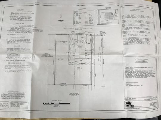 Blue prints found among papers at the Alamogordo Daily News show the layout of the building on 24th Street.