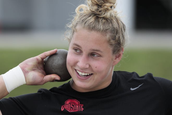 Field thrower Adelaide Aquilla, along with quarterback Justin Fields, were named Ohio State's Athletes of the Year on Thursday.