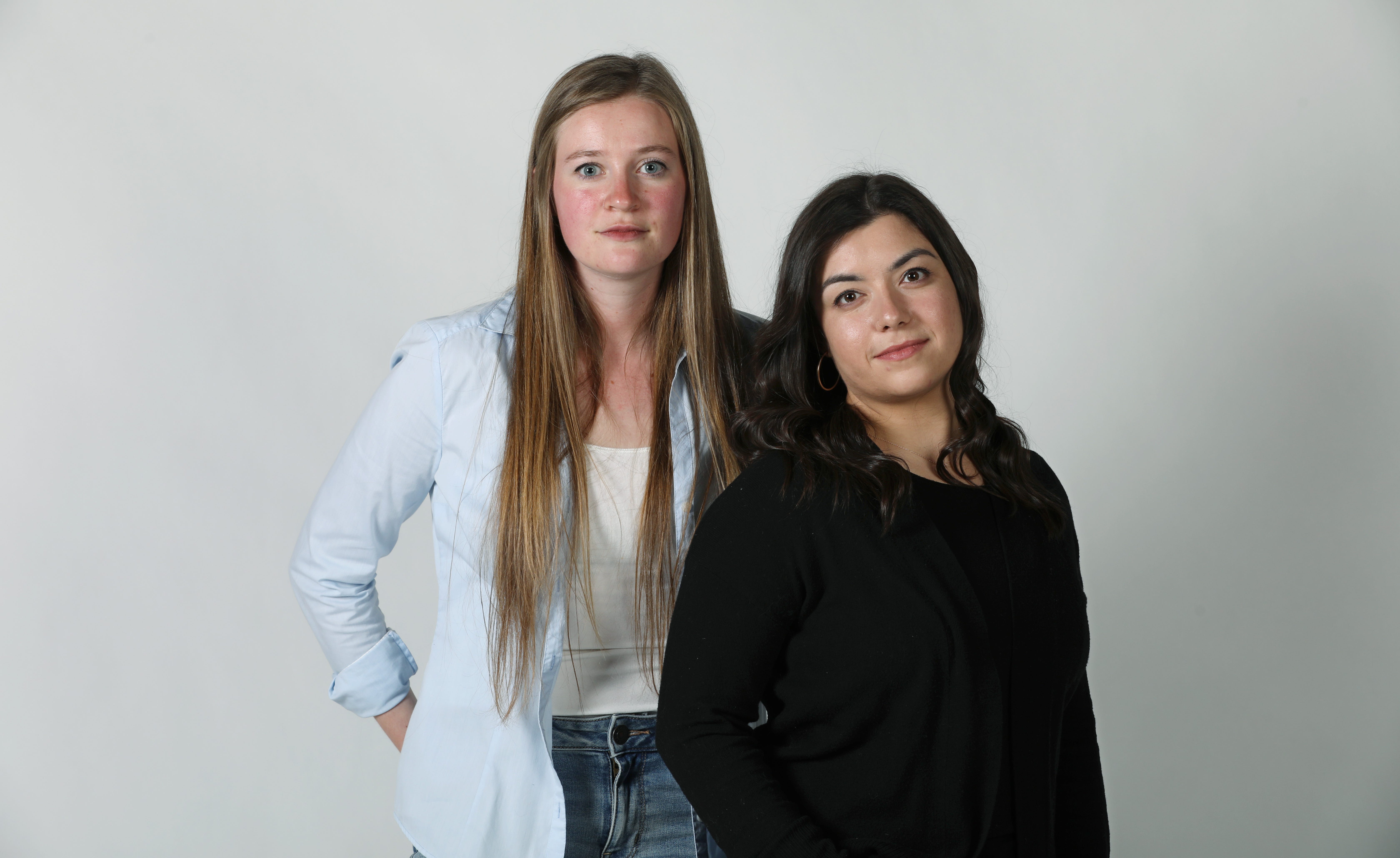 Georgie Silvarole, backpack reporter with USA Today Network New York, left, and Sarah Taddeo, enterprise reporter with USA Today Network New York, right, in Rochester.