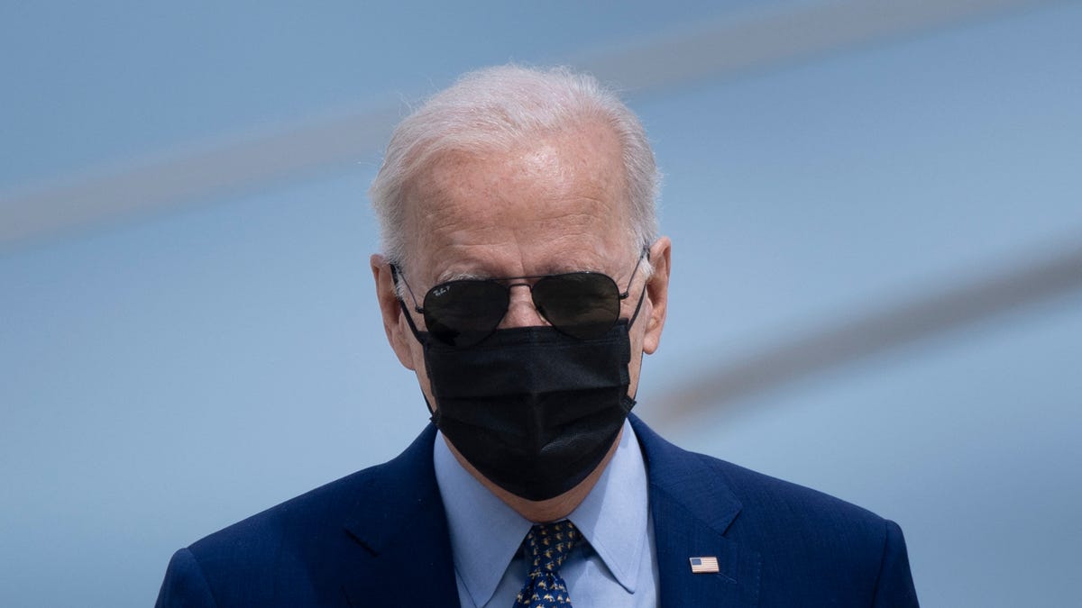 President Joe Biden arrives to board Air Force One at Joint Base Andrews in Maryland on April 29, 2021.