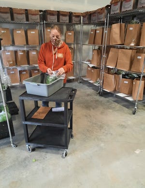 Kitsap Fresh produce being prepared at the co-op's North Kitsap warehouse to go out to be delivered to customers.