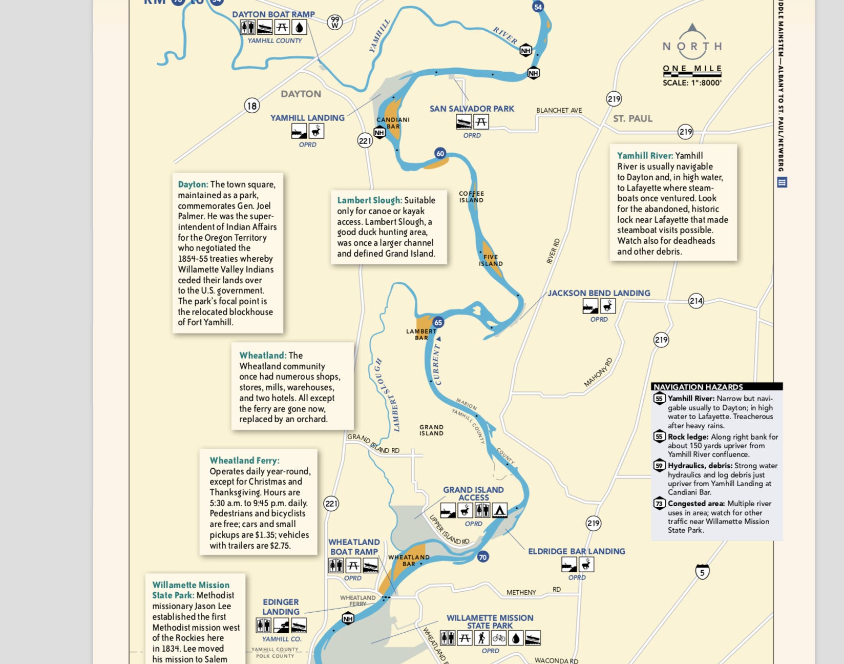 Willamette River Mile Map Beautiful Boat-In Campsites Highlight Willamette River Near Salem